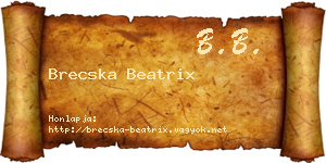Brecska Beatrix névjegykártya